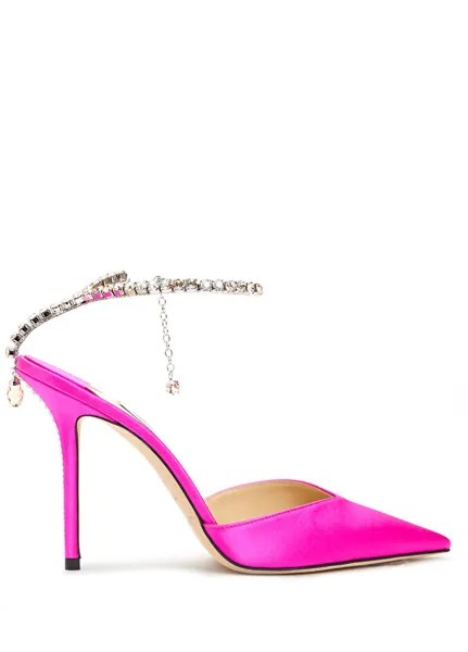 Кожаные туфли на высоком каблуке saeda цвета фуксии Jimmy Choo