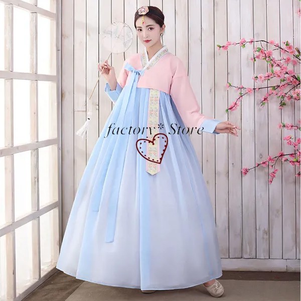 Платье Hanbok, костюмы Северной Кореи, Женская танцевальная одежда Hanfu, этническое платье, вечернее платье, костюм, Корейская одежда