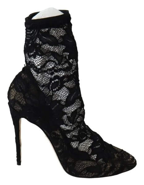 DOLCE - GABBANA Shoes Черные кружевные ботинки Taormina на высоком каблуке EU36,5 / US6 Рекомендуемая розничная цена 1300 долларов США