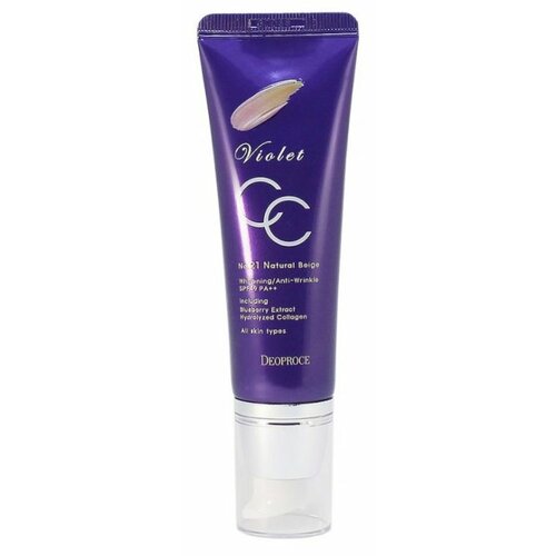 Deoproce CC крем Violet, SPF 49, 50 г, оттенок: 21 natural beige