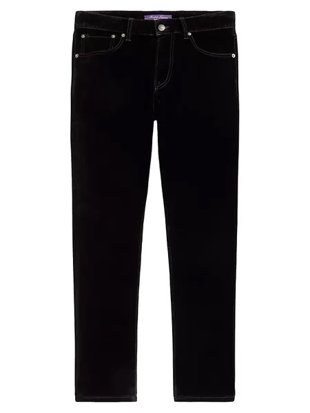 Бархатные брюки с пятью карманами Ralph Lauren Purple Label, черный