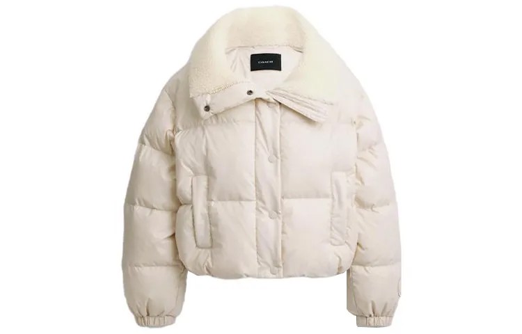 Женская стеганая куртка COACH, цвет Ivory