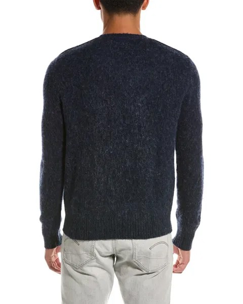 Классический свитер с круглым вырезом из матовой шерсти Brooks Brothers, синий