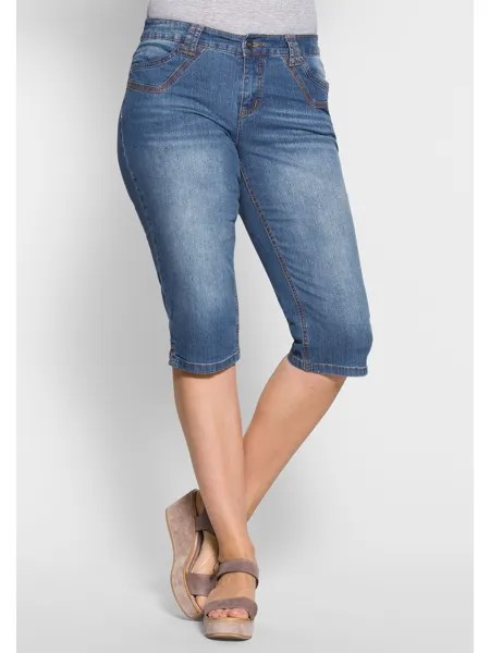 Джинсы sheego Capri, цвет blue Denim