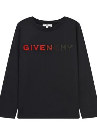 Черная толстовка с разноцветным логотипом Givenchy детская
