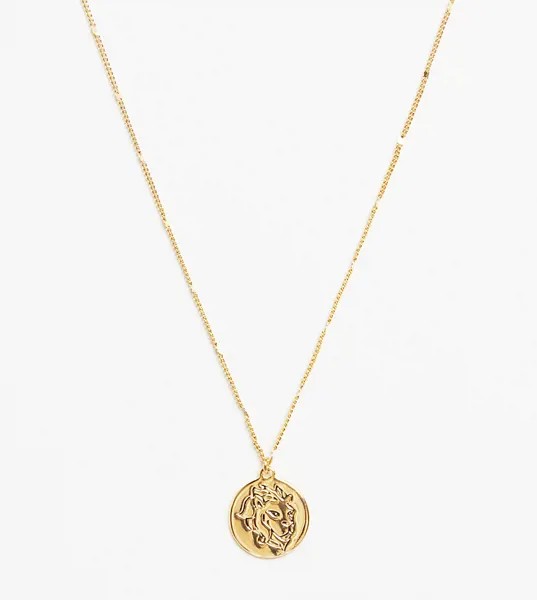 Золотистое ожерелье с зодиакальной подвеской со знаком Льва и камнем-оберегом Kate Spade-Золотистый