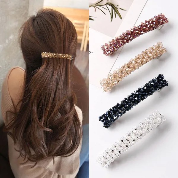 Новые корейские элегантные заколки для волос хрустальные стразы Barrettes Заколки для волос для женщин Девушки Аксессуары для волос