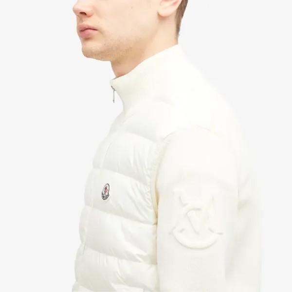 Moncler Пуховая трикотажная куртка, белый