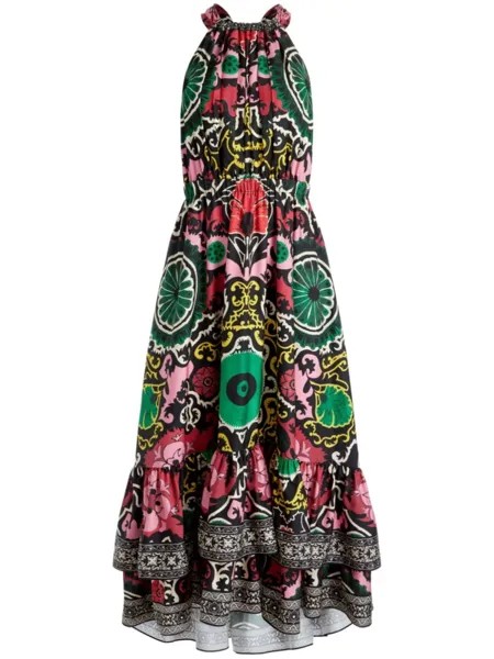 Alice + olivia ярусное платье макси Loyce, черный