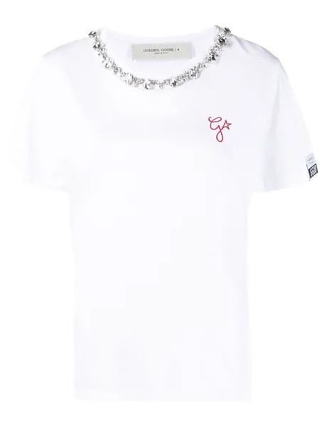 Golden Goose футболка с кристаллами