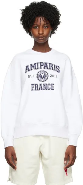 AMI Alexandre Mattiussi Белый свитшот Ami Paris France