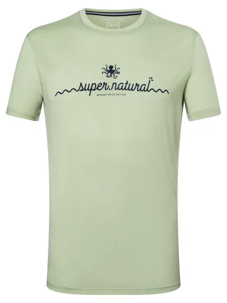 Рубашка super.natural Merino T Shirt, зеленый