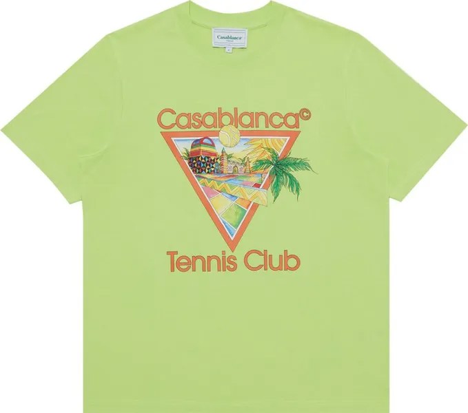 Футболка Casablanca Afro Cubism Tennis Club Printed  'Pale Green', зеленый