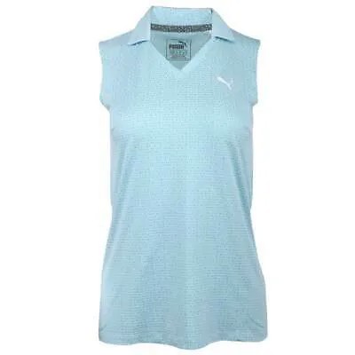 Рубашка поло Puma Jacquard Sleeveless Polo Shirt Womens Blue Casual 574769-01