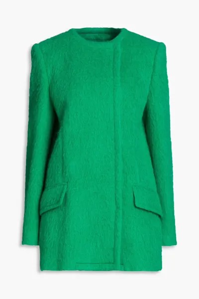 Пальто из ворсованного фетра Oscar De La Renta, зеленый