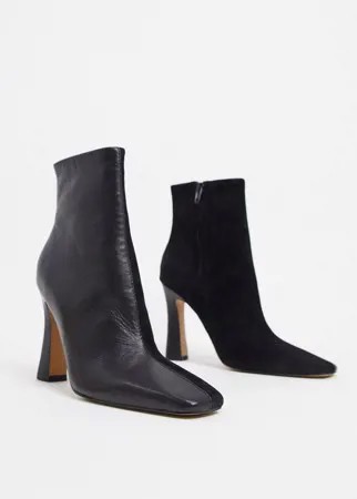 Черные кожаные ботинки ASOS DESIGN-Черный цвет