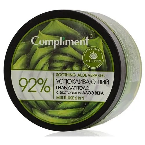 Гель для тела Compliment с экстрактом алоэ вера 92% 6 в 1 успокаивающий, банка, 400 мл