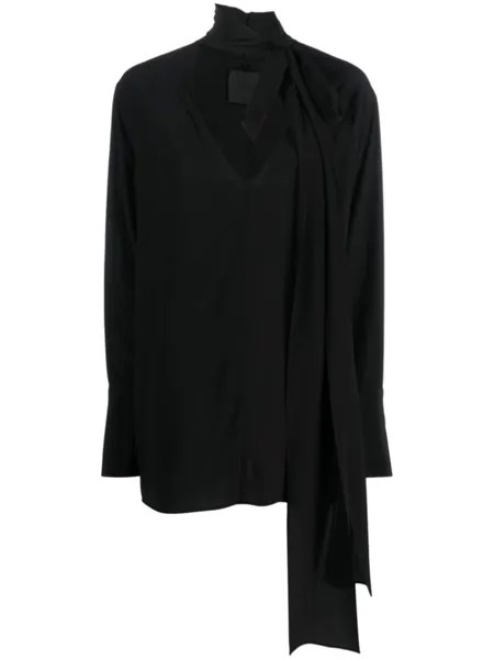 Givenchy шелковая блузка с бантом, черный