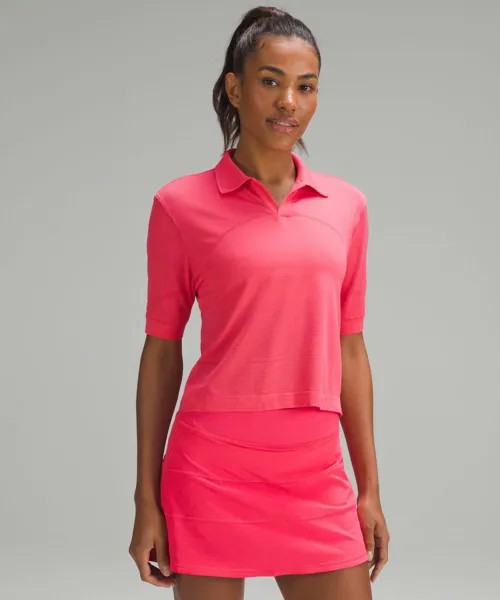 Рубашка-поло свободного кроя Swiftly Tech Lululemon, розовый