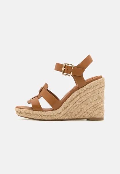 Босоножки на танкетке WEDGE Tommy Hilfiger, цвет cognac brown