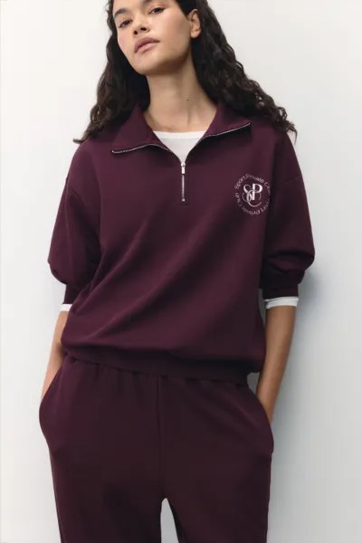 Худи half-zip спортивная с принтом