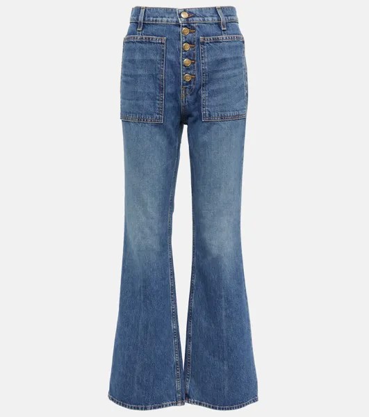 Расклешенные джинсы Lou с высокой посадкой ULLA JOHNSON, синий