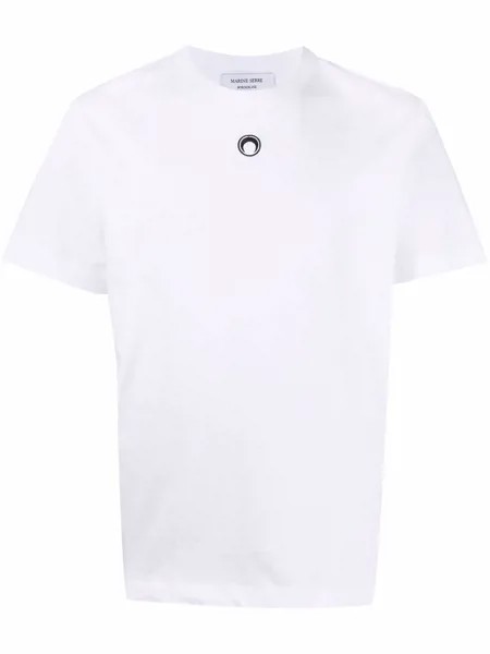 Marine Serre футболка с вышитым логотипом Crescent Moon