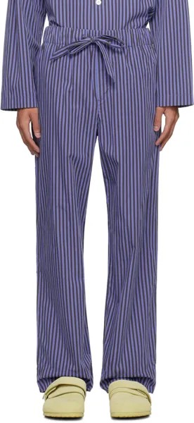 Синие и коричневые пижамные брюки с кулиской Tekla