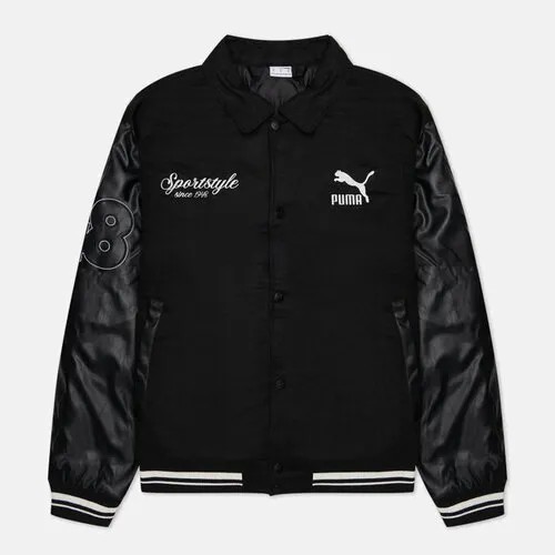 Бомбер PUMA puma team varsity, подкладка, размер m, черный
