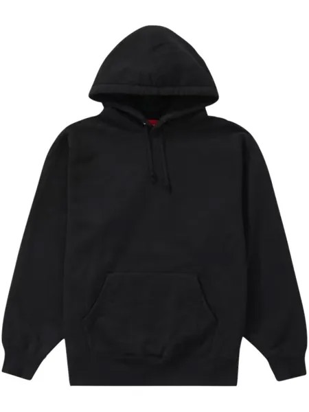 Supreme худи с атласной аппликацией, черный