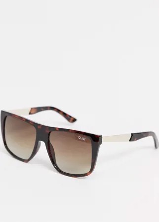 Большие солнцезащитные очки Quay Incognito-Коричневый цвет