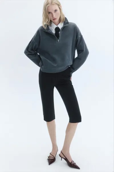 Свитшот half-zip с воротником-стойкой