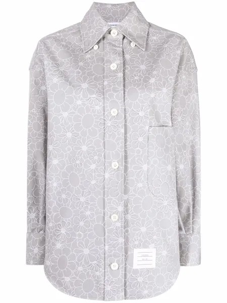Thom Browne рубашка оверсайз с цветочным принтом