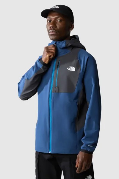 Спортивная уличная куртка из софтшелла с капюшоном The North Face, синий