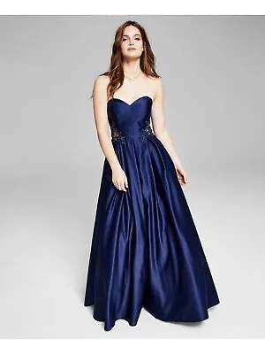 BLONDIE NITES Женское темно-синее вечернее платье с корсетом и лифом для юниоров 3