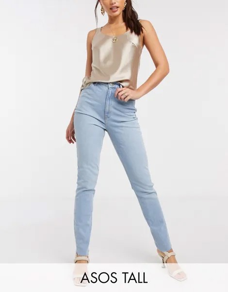 Светлые обтягивающие джинсы в винтажном стиле с завышенной талией ASOS DESIGN Hourglass farleigh-Синий