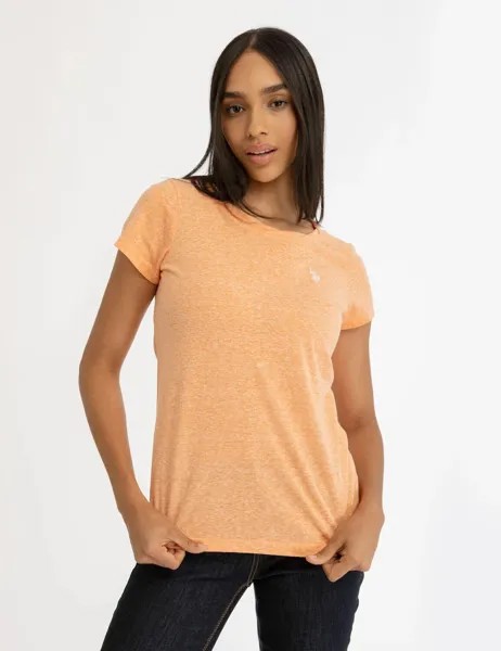 Футболка U.S. Polo Assn. Twist Neck Snow Yarn, оранжевый