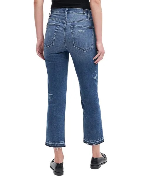 Джинсы 7 For All Mankind High-Waist Cropped Straight in Sfam Alfred/Destroy, цвет Sfam Alfred/Destroy