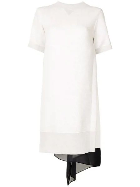 Sacai платье-футболка с драпировкой