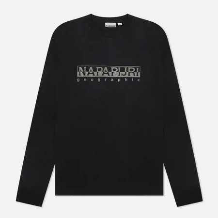Мужской лонгслив Napapijri Serber Print, цвет чёрный, размер M