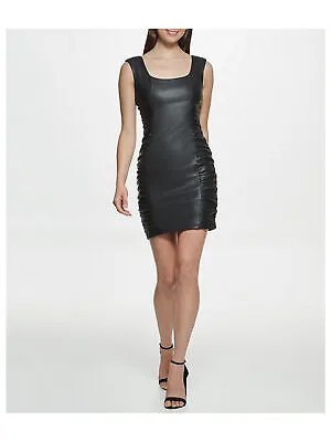 Женское коктейльное мини-платье GUESS с черной подкладкой без рукавов и квадратным вырезом 0