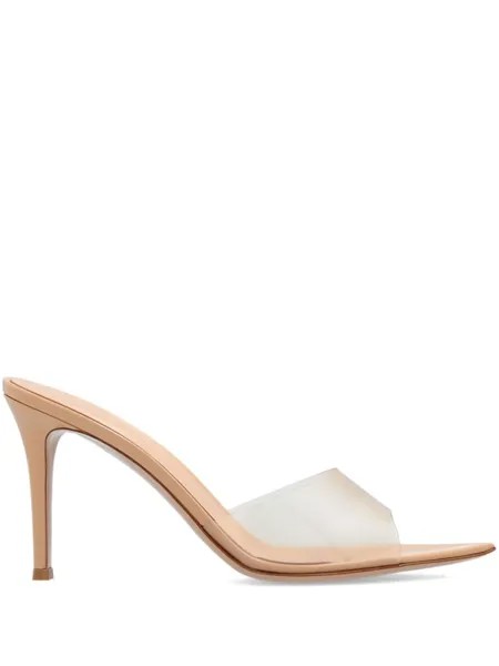 Gianvito Rossi мюли Ellie 85 с прозрачным ремешком, нейтральный цвет