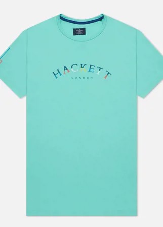 Мужская футболка Hackett London Color Logo, цвет голубой, размер S