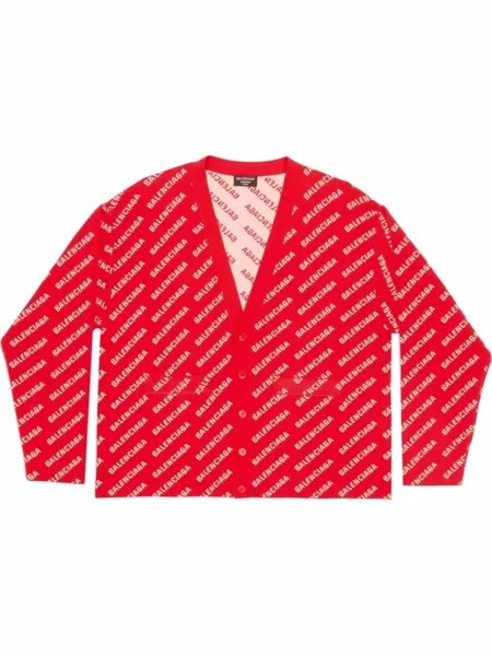 Balenciaga кардиган с логотипом, красный