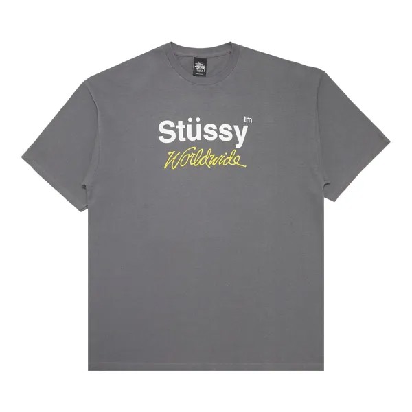 Футболка Stussy Worldwide, цвет уголь