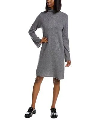 Женское кашемировое платье-свитер Philosophy с воротником-воронкой, серое, L