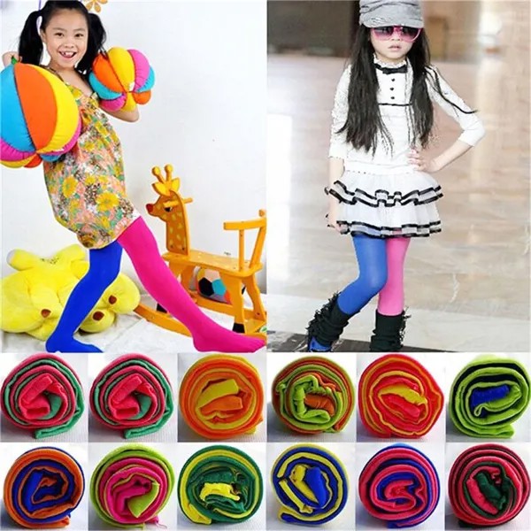 Корейская версия Девушка Цвет Соответствие Бархатный колготки Дети Двухцветные leggings конфеты цвет