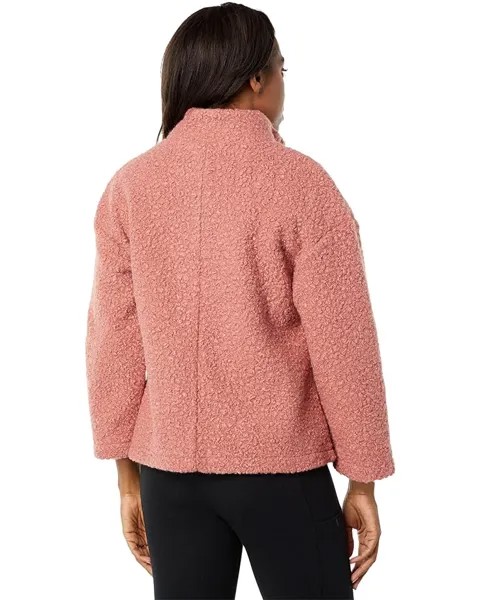 Свитер Anne Klein Funnel Neck Zip Front Dolman Sleeve Sherpa, цвет Mojave