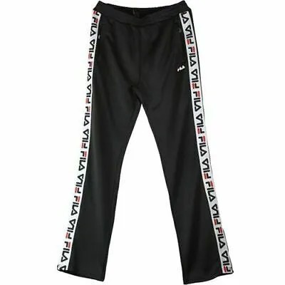 Женские спортивные штаны Fila Thora, черно-белые брюки, повседневная повседневная одежда, спортивная одежда