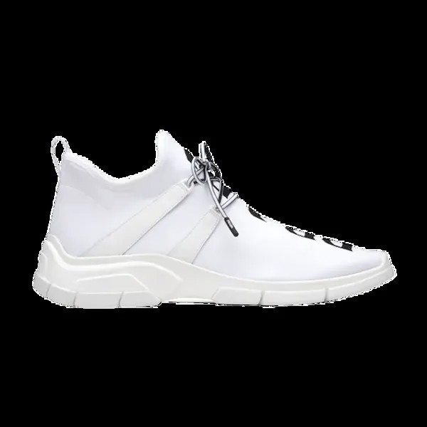 Кроссовки Prada Knit Fabric Sneakers 'White Black', белый